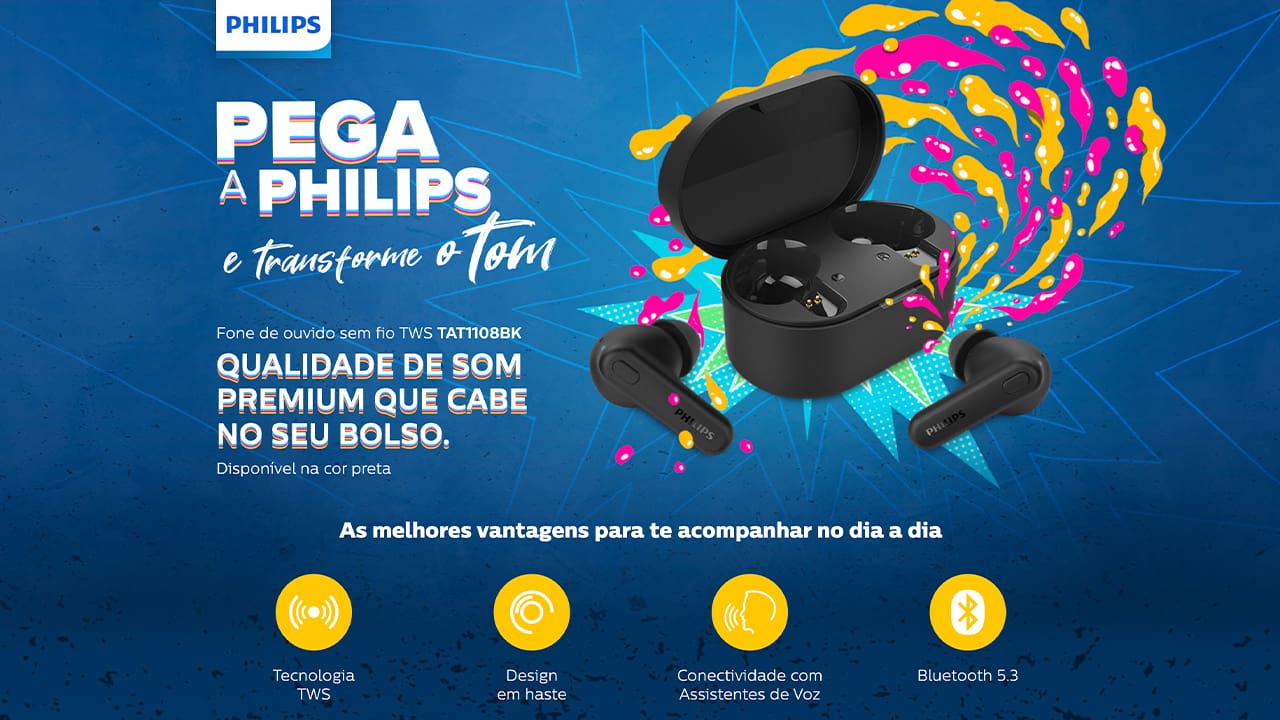 O Fone de Ouvido Philips é equipado com drivers dinâmicos de 6mm que foram cuidadosamente projetados para oferecer uma experiência auditiva imersiva, garantindo áudio de alta qualidade.