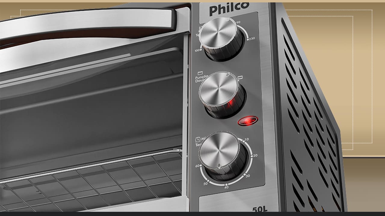 Forno elétrico timer de 120 minutos grelha deslizante