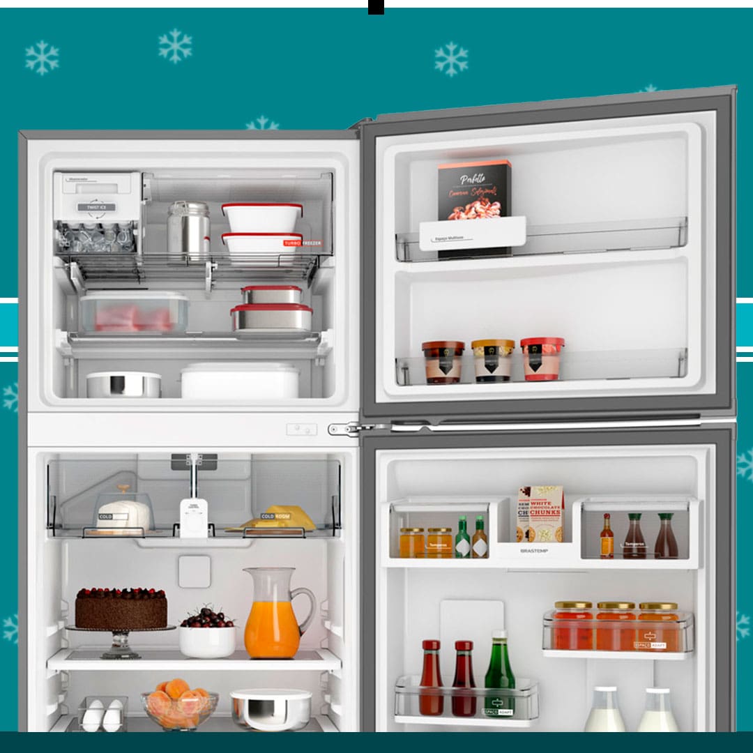 Geladeira Brastemp BRM56AK compartimento bebidas