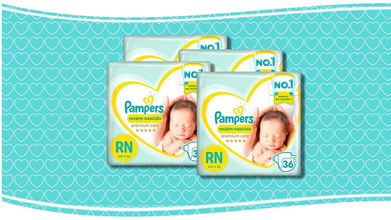 Fraldas Pampers Premium Care tamanho RN