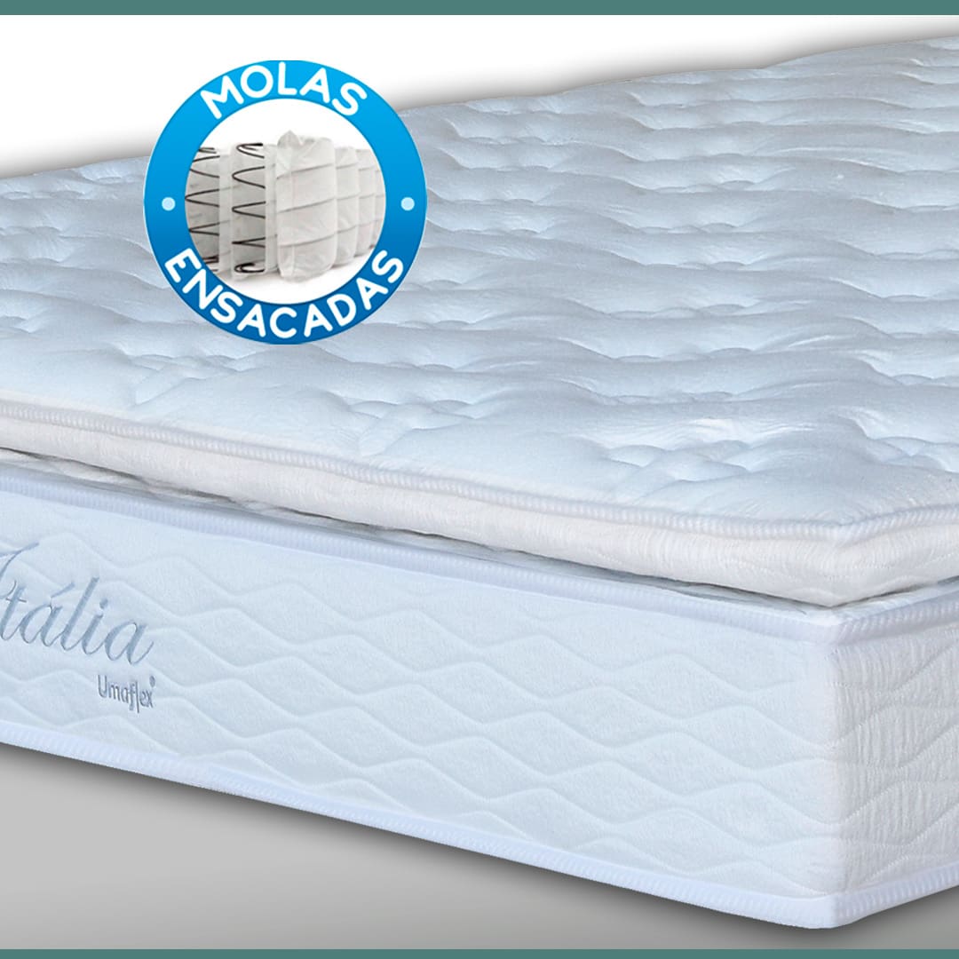 Colchão Umaflex Itália Pillow Top tecido capacidade 120kg 