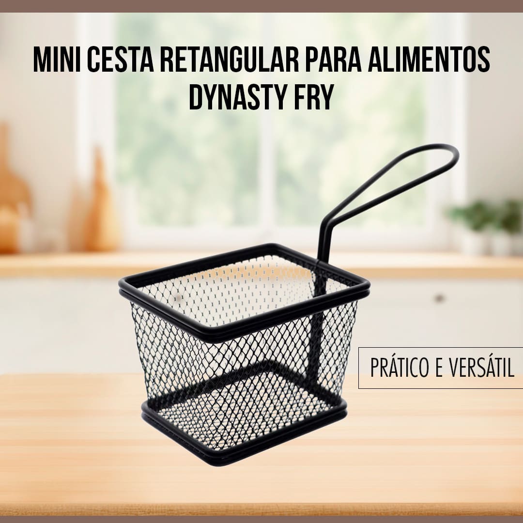 Mini Cesta Retangular para Alimentos Dynasty Fry 