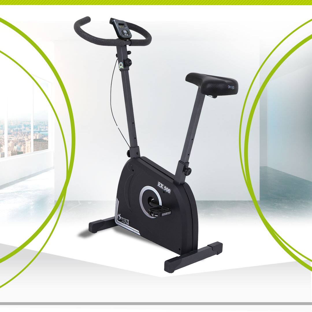 Bicicleta Ergométrica Vertical Dream EX 500 preta imagem traseira parte de trás