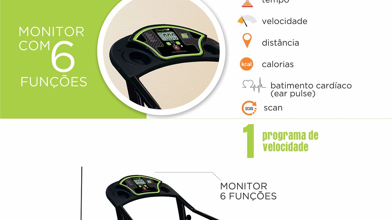 Esteira Ergométrica Eletrônica Dream Concept 1.8 Preta