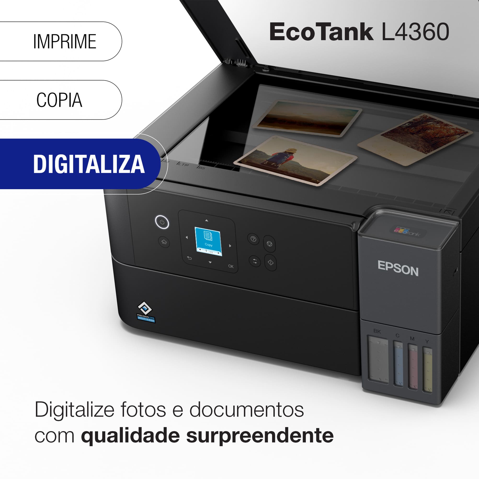 Multifuncional Tanque de Tinta Epson EcoTank L4360 Wi-Fi Colorida Bivolt