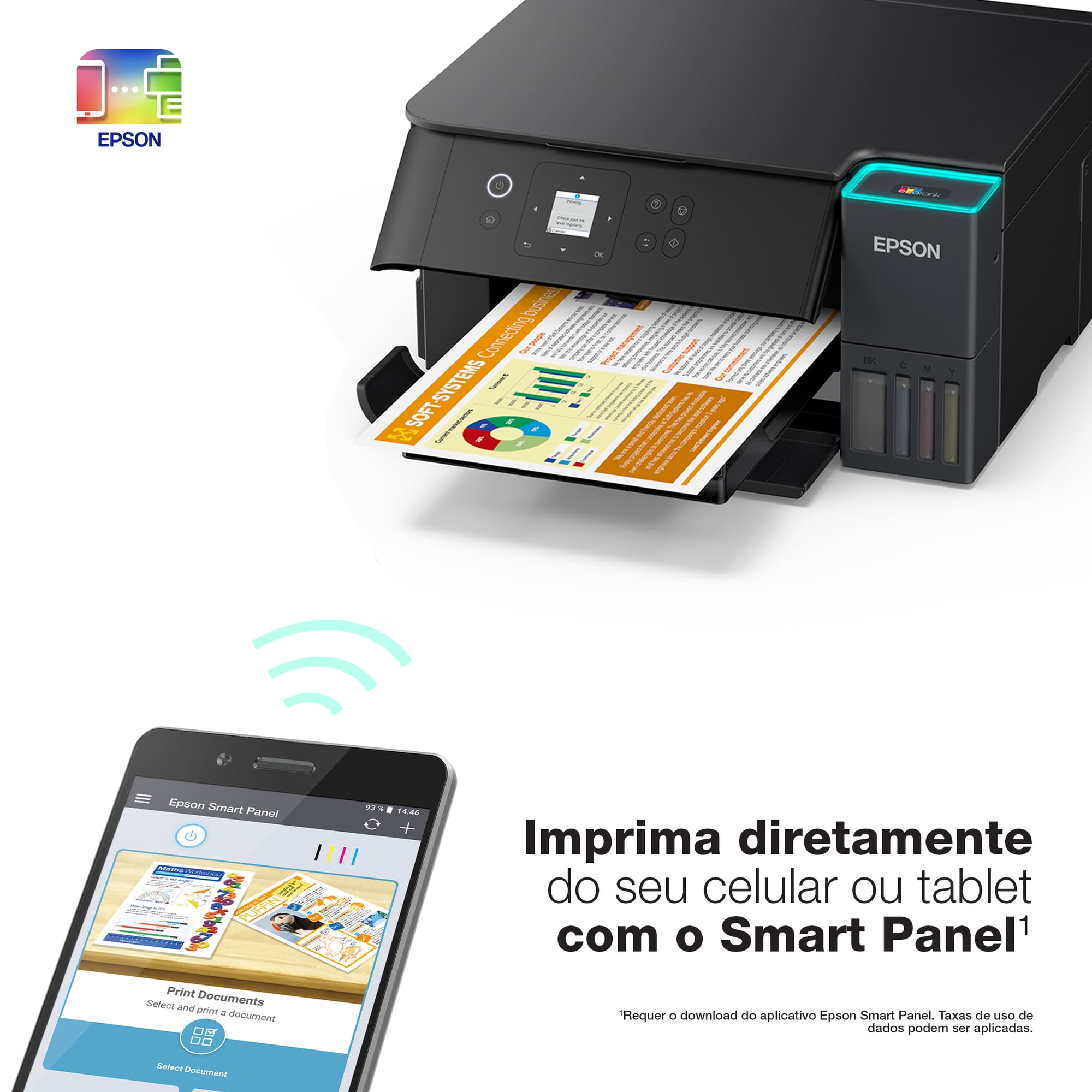 Multifuncional Tanque de Tinta Epson EcoTank L4360 Wi-Fi Colorida Bivolt