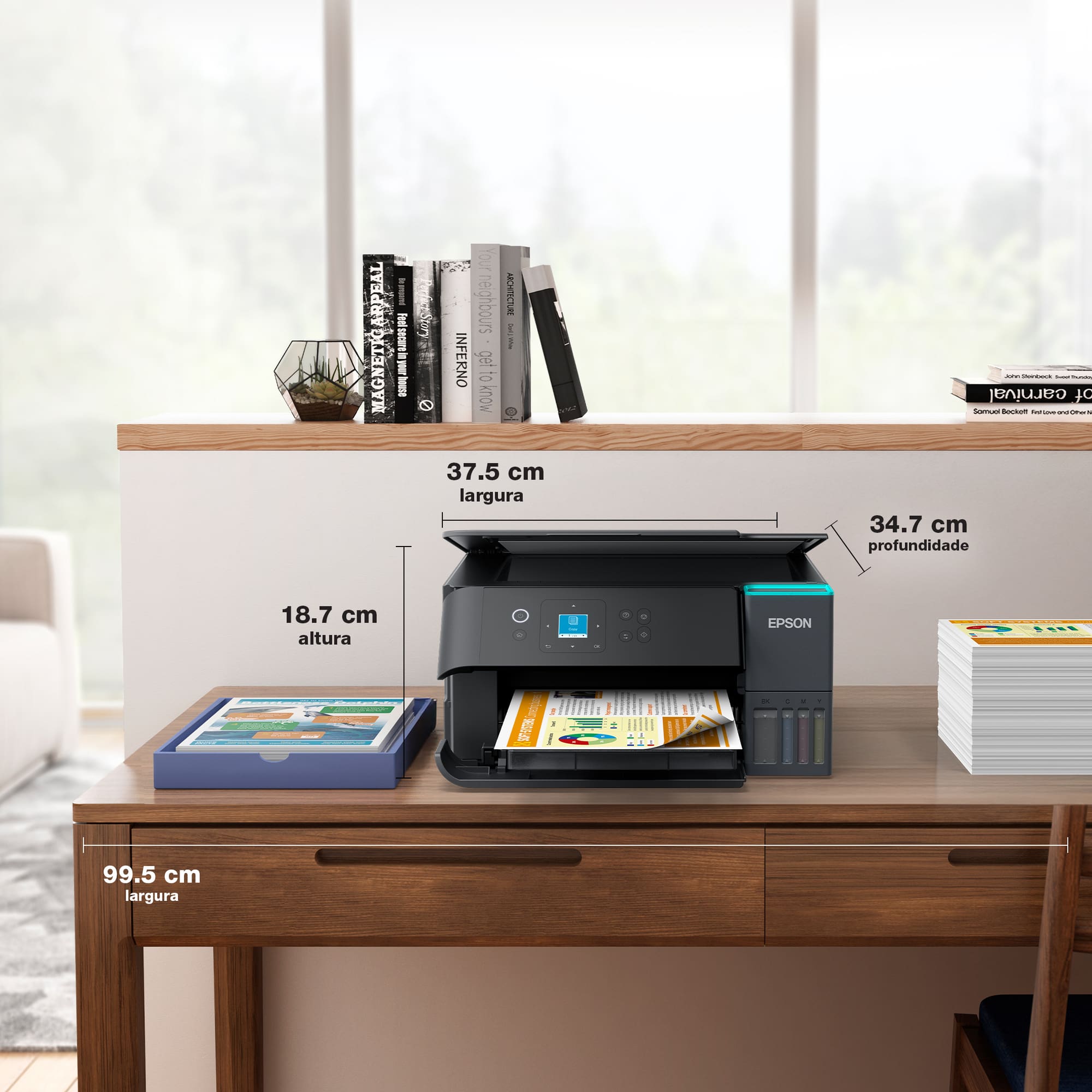 Multifuncional Tanque de Tinta Epson EcoTank L4360 Wi-Fi Colorida Bivolt