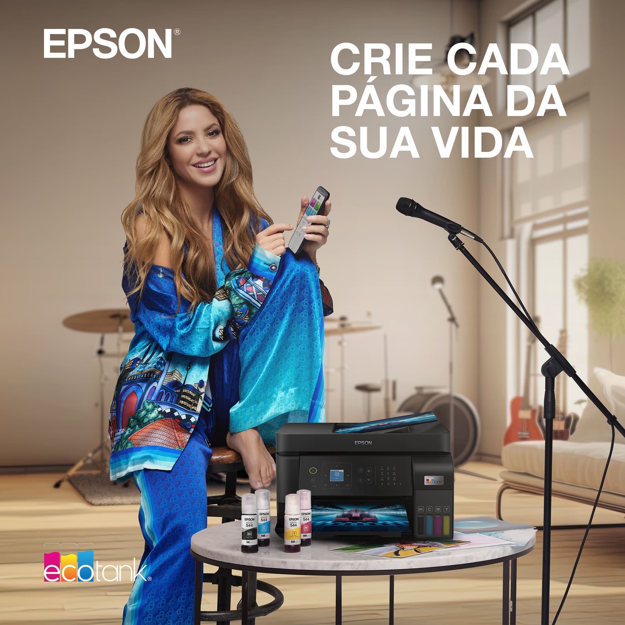 Multifuncional Tanque de Tinta Epson EcoTank L4360 Wi-Fi Colorida Bivolt