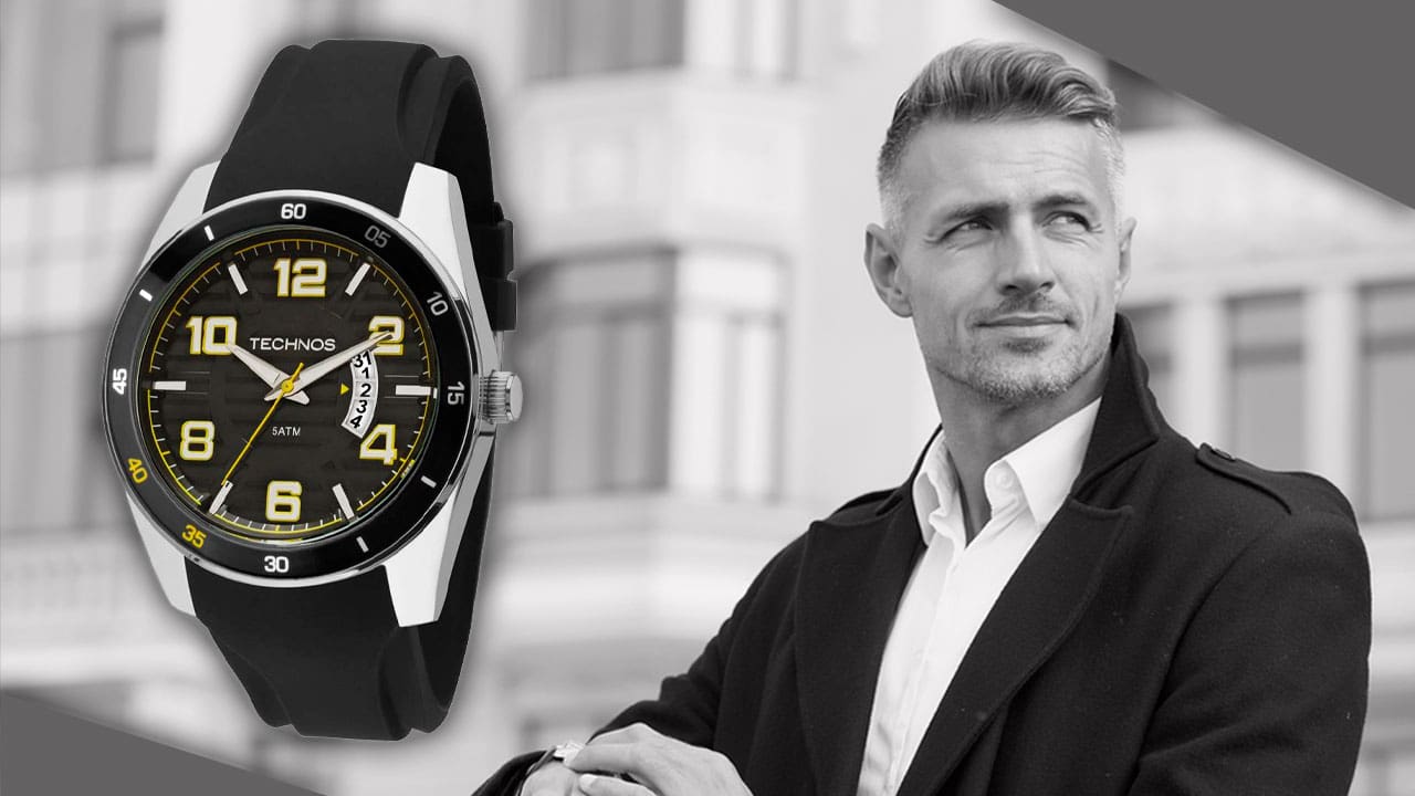 Relógio Masculino Analógico Technos 2115KSR/8Y resistência água