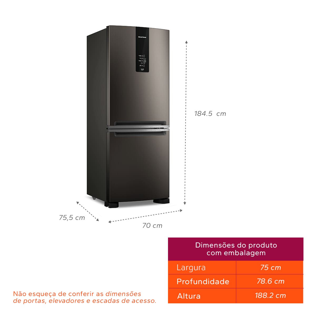 Geladeira Brastemp BRE57FE Frost Free Inverse