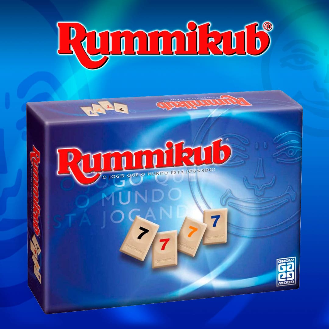 Jogo Rummikub Grow caixa embalagem fechada azul número 7 sete