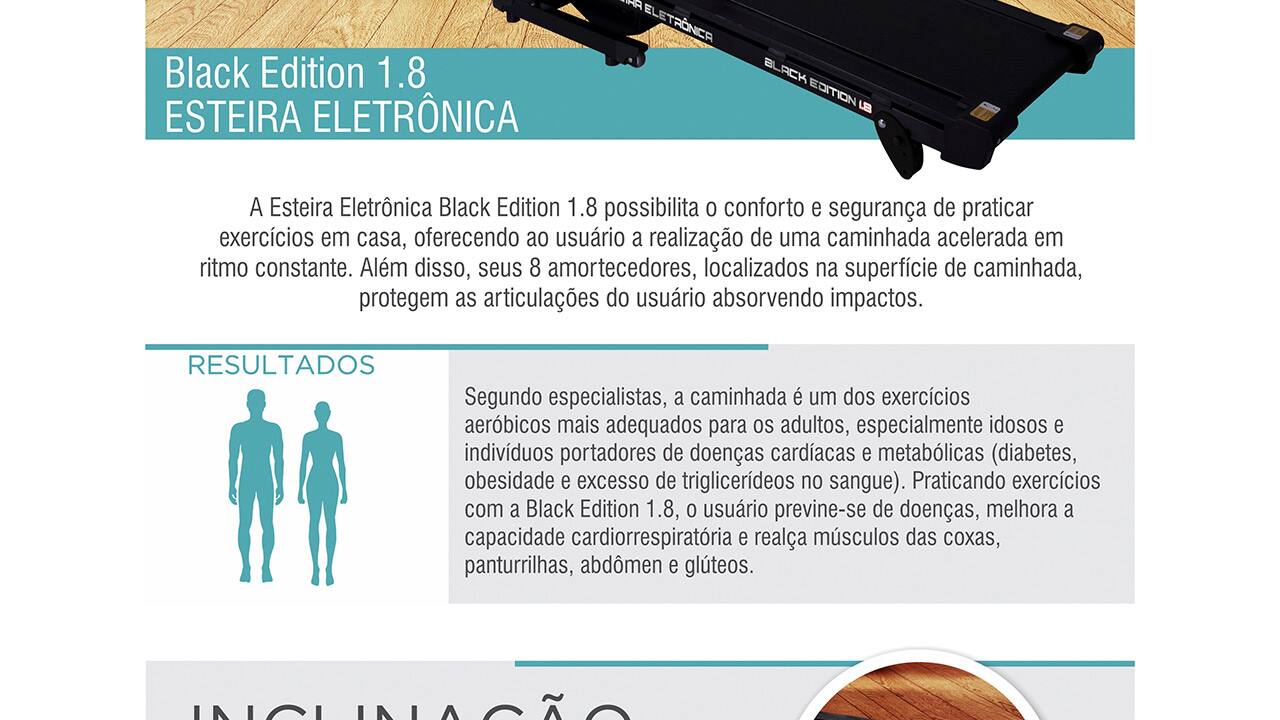Esteira Eletrônica Dream Black Edition 1.8 Dobrável Preta