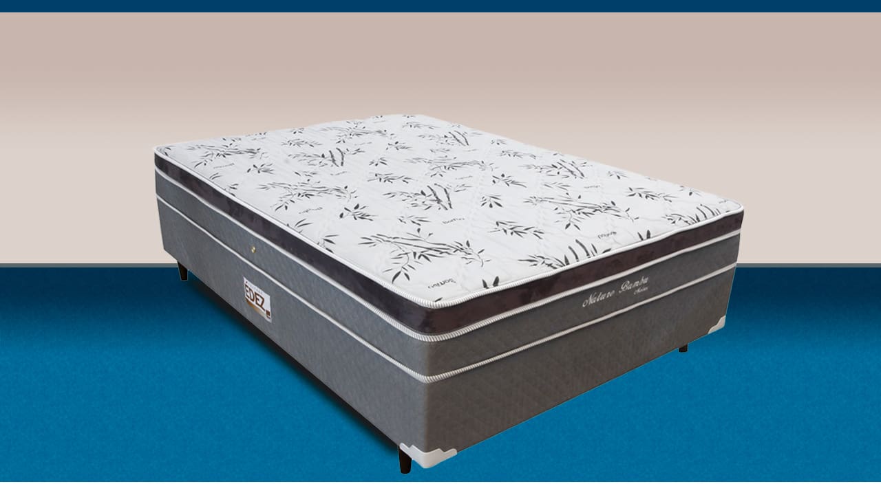 Cama Box Conjugada Casal Herval Nature Bambu molas bonnel