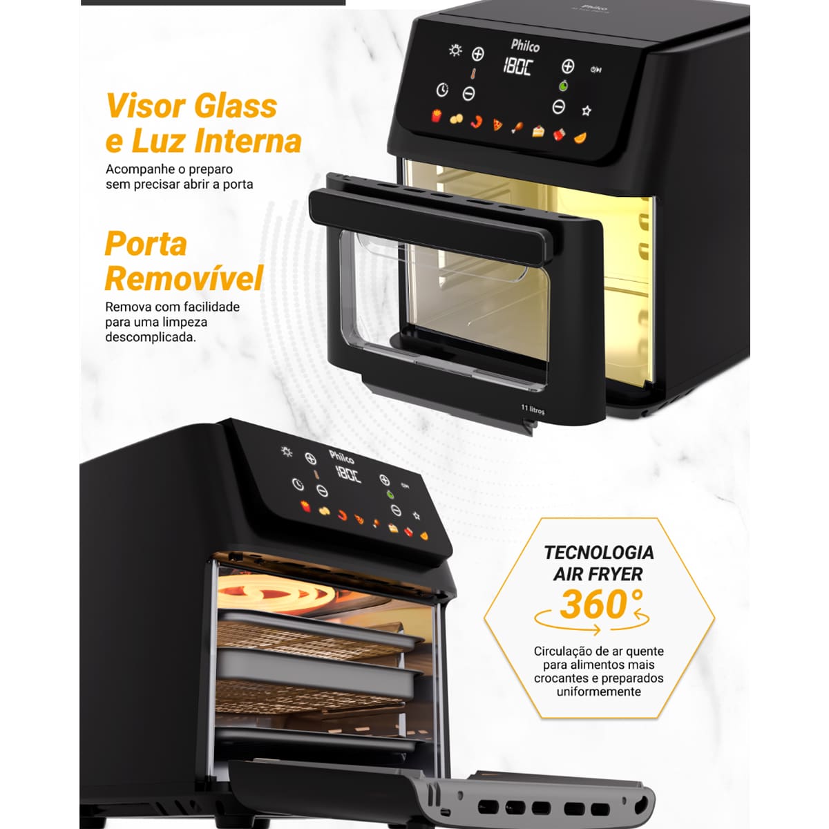 Fritadeira Elétrica Air Fryer Philco Oven PAF11B