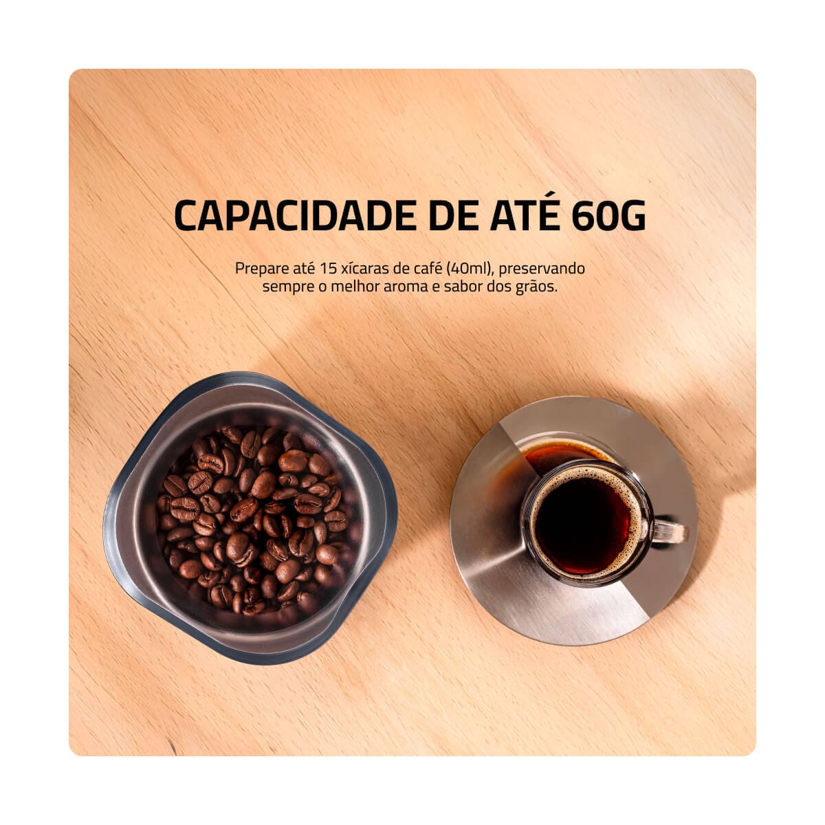 Moedor de Café Mondial MCF-01-BI Inox 180W 60g