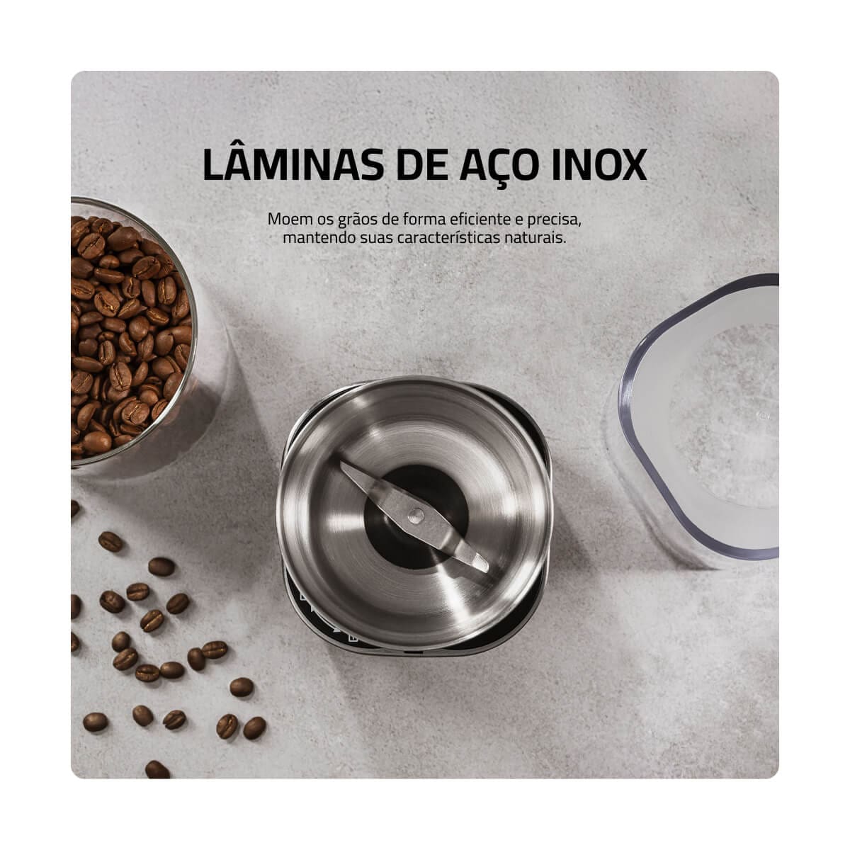 Moedor de Café Mondial MCF-01-BI Inox 180W 60g