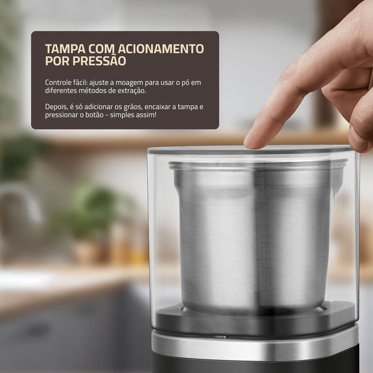 Moedor de Café Mondial MCF-01-BI Inox 180W 60g