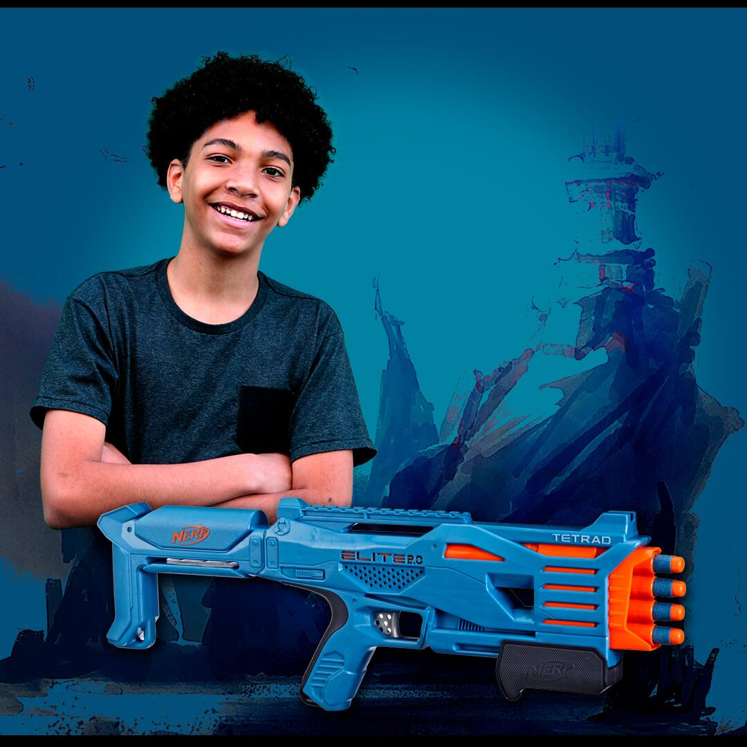 Lançador de Dardos Hasbro Nerf Elite 2.0 Tetrad F5026