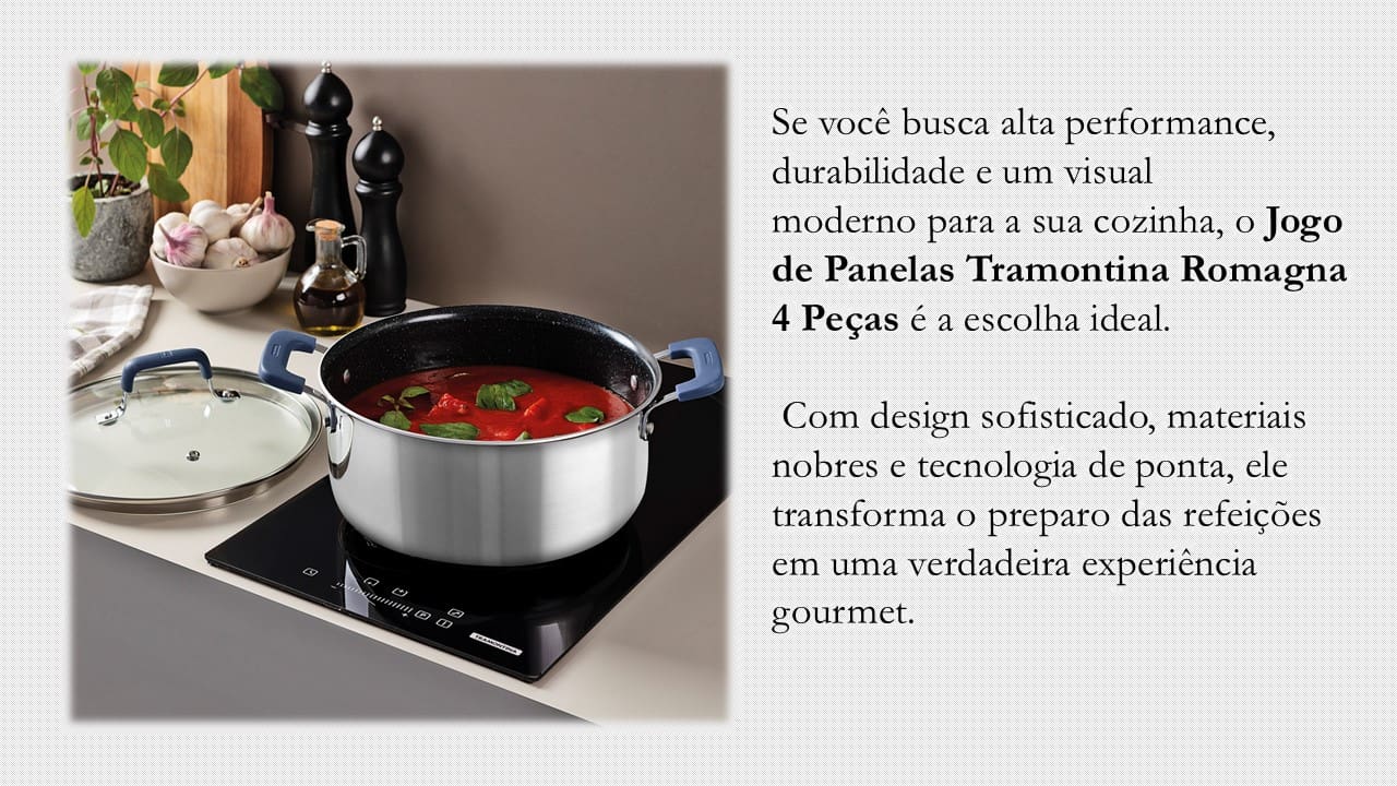 Jogo de Panelas Tramontina Romagna em Aço Inox