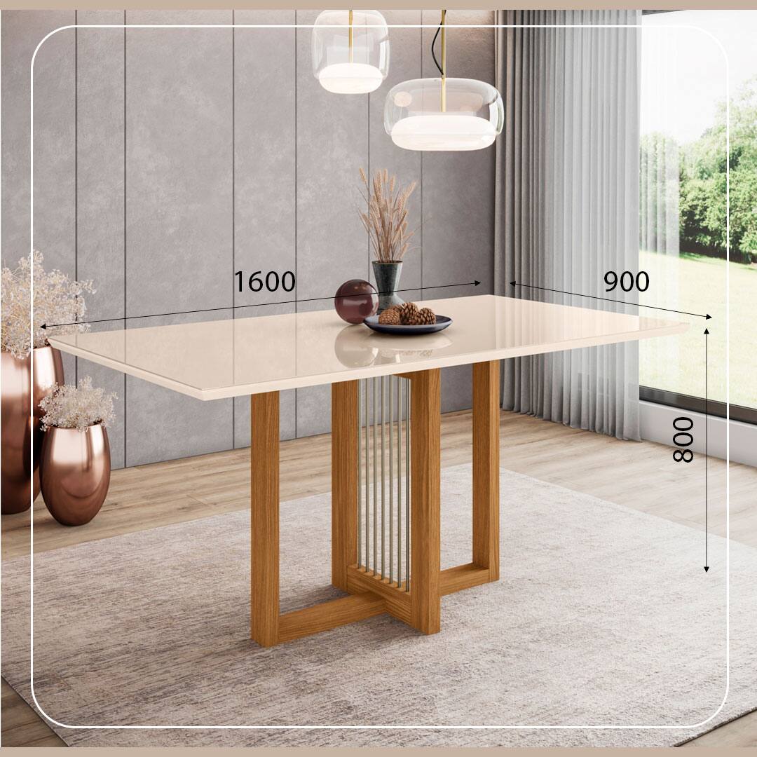 Mesa Jantar Henn Natali decoração casa acabamento pintura uv mdf