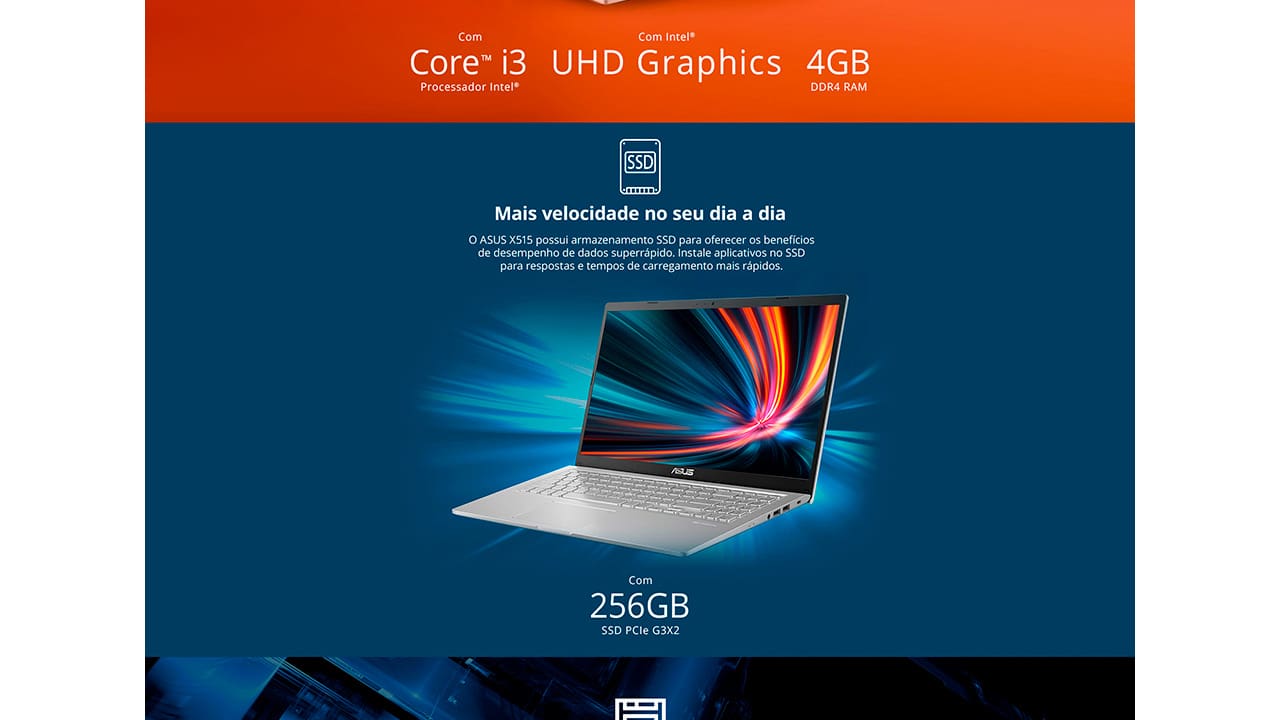 NOT ASUS X515JA-BR2750W CI3/4GB/256SSD/15.6"/W11/C - 55048245