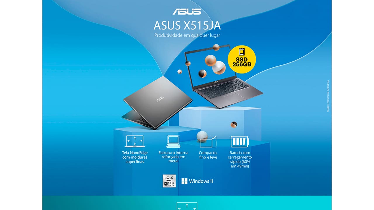 NOT ASUS X515JA-BR2750W CI3/4GB/256SSD/15.6"/W11/C - 55048245