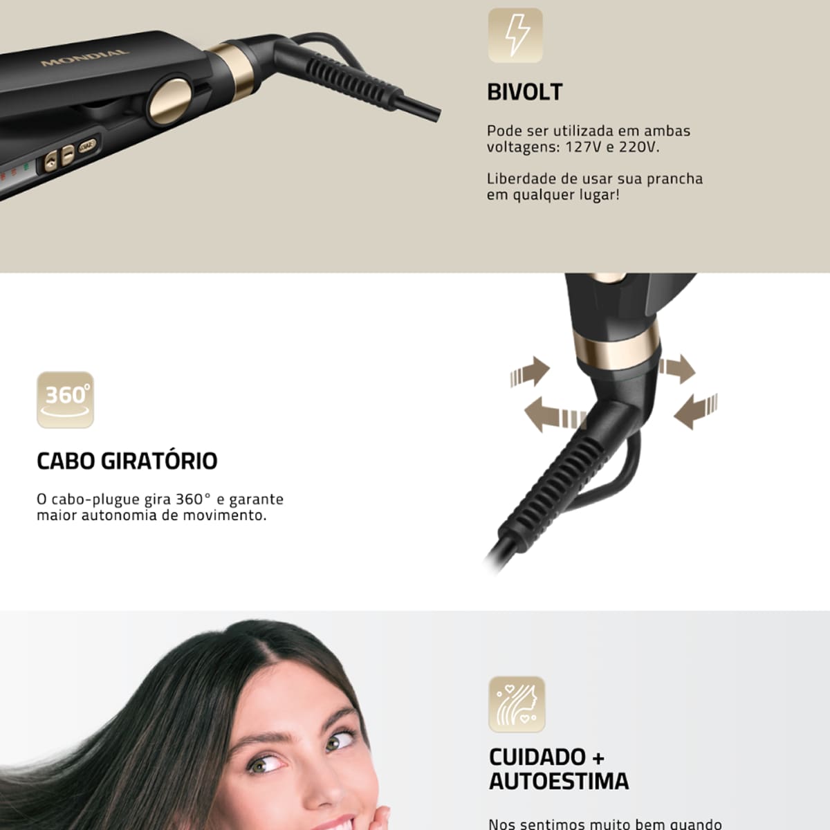  Chapinha Prancha Alisadora Mondial Black Gold