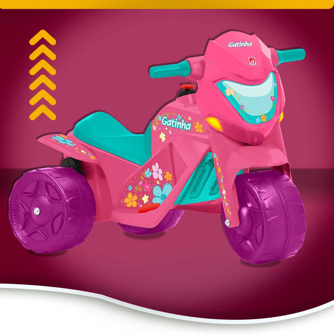 Moto Eletrica Infantil Banmoto 6v Rosa Meninas Com 2 Marchas