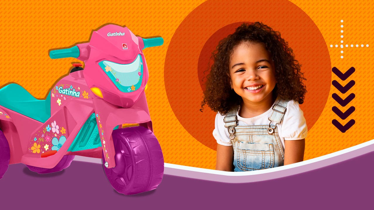 Moto Infantil Scooter Bandeirante Rosa - 2670