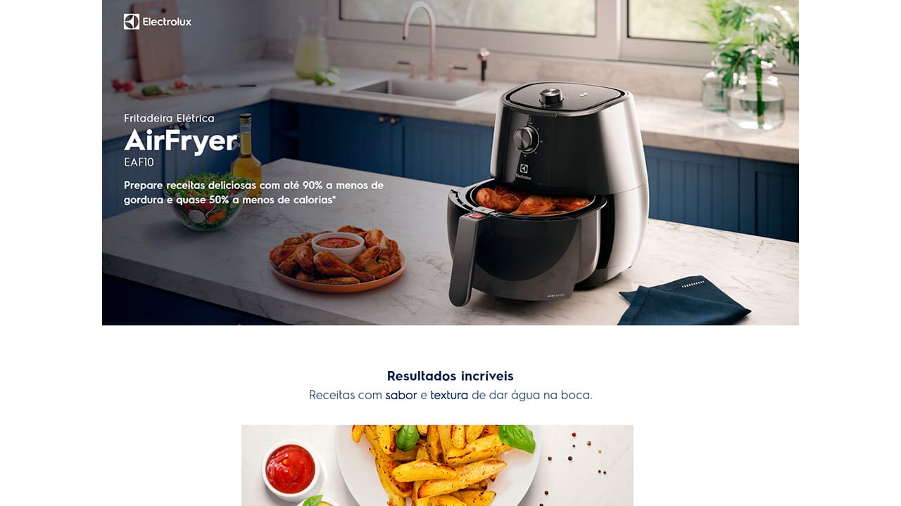 Fritadeira Elétrica Air Fryer Electrolux EAF10 Preta 3,2L