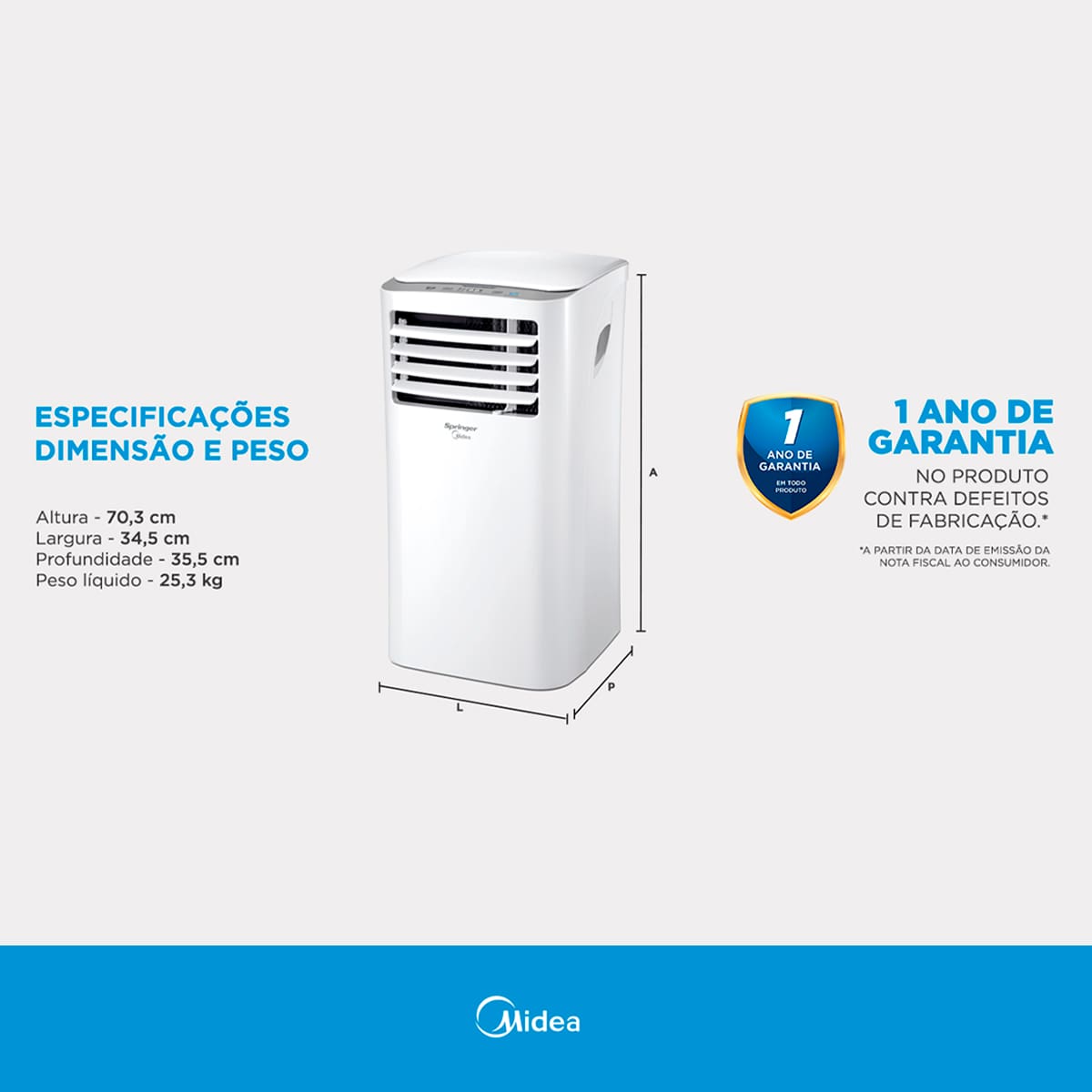 Ar Condicionado Portátil  Midea 1200