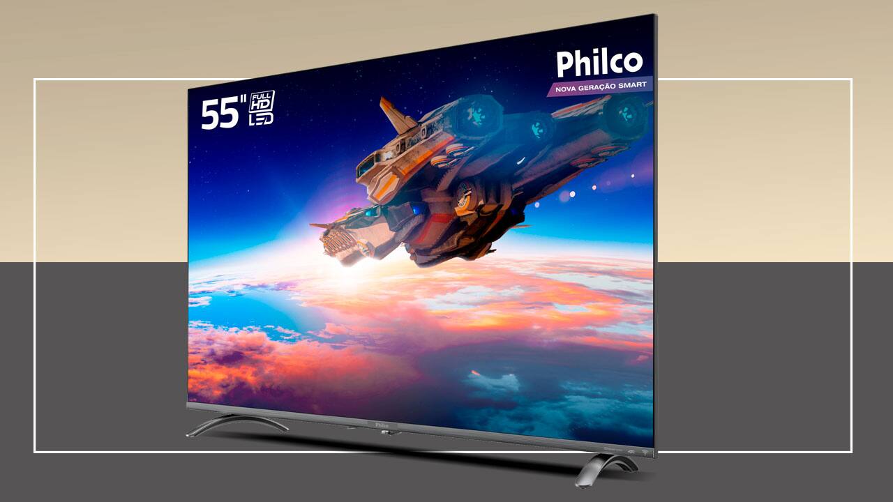 Smart TV LED Philco PTV55Q20SNBL