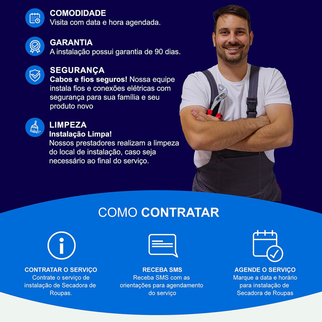 Instalação Lavadora / Secadora de Roupas