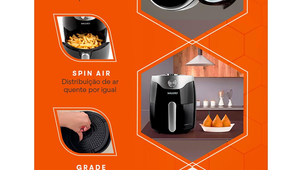 fritadeira-eletrica-air-fryer-mallory-smart-fryer-3-litros