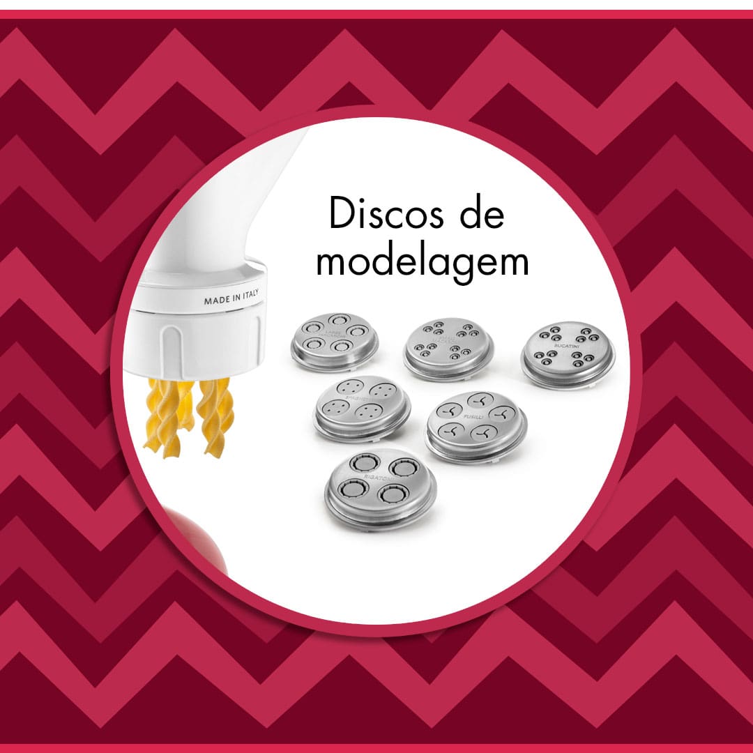 Set Pasta Press seis discos acessórios KitchenAid