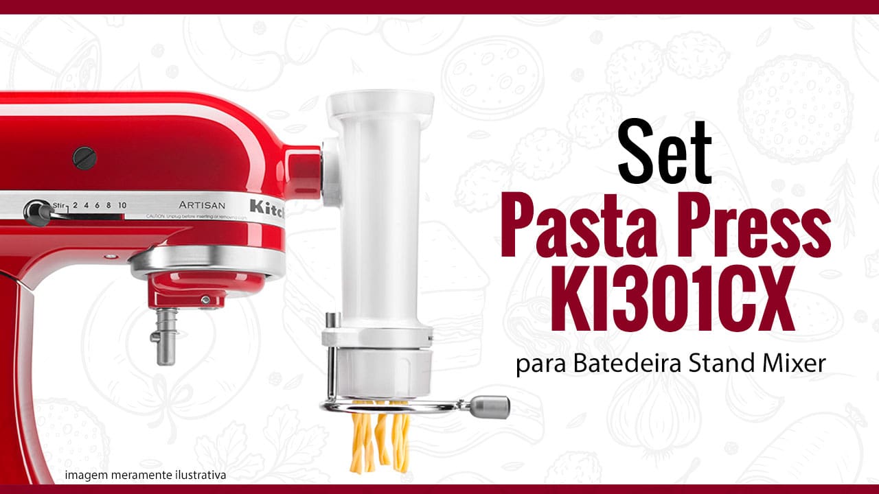 Set Pasta Press KI301CX para Batedeira Stand Mixer