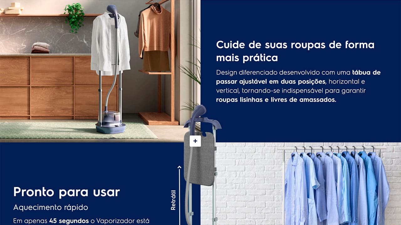 Vaporizador de Roupas Electrolux Expert EGS20 Azul