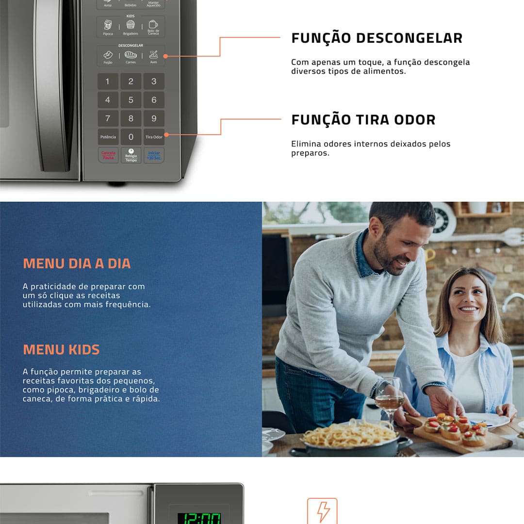 Forno de Micro-ondas Mondial Line MO-02-34-E