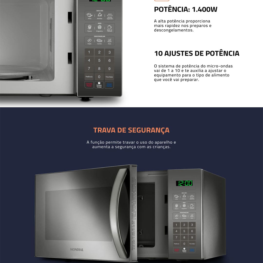 Forno de Micro-ondas Mondial Line MO-02-34-E