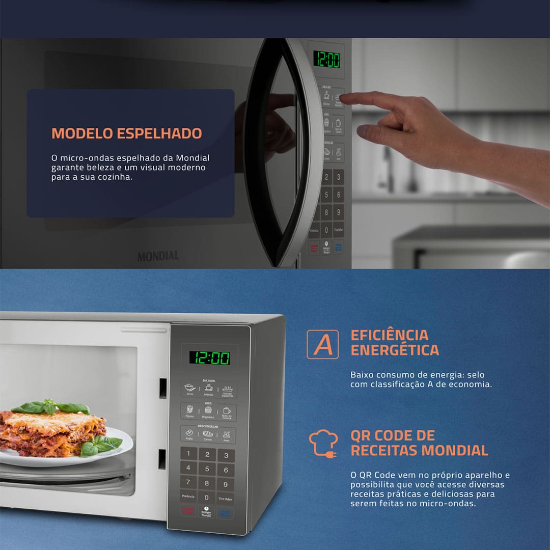 Forno de Micro-ondas Mondial Line MO-02-34-E