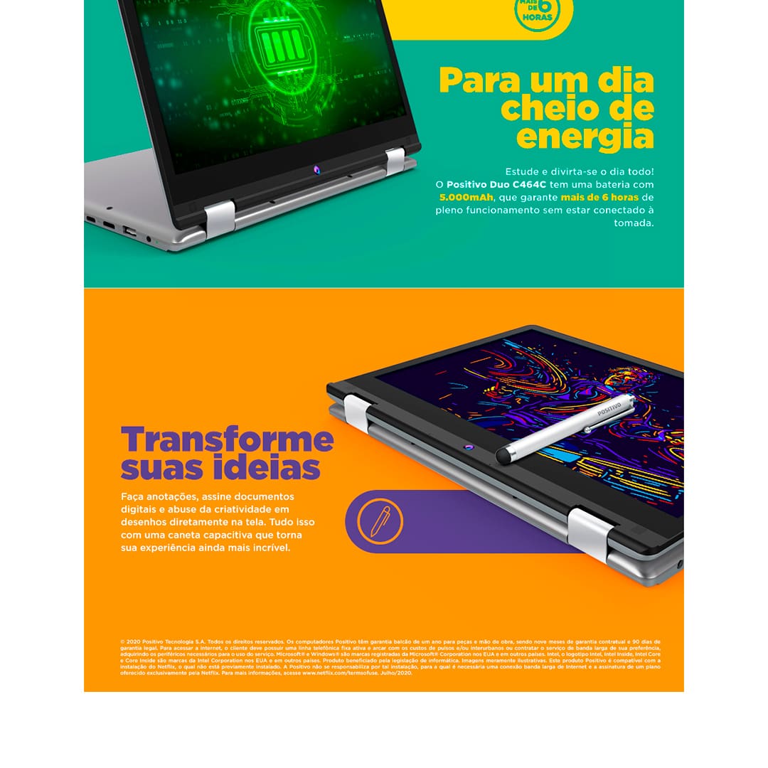 Notebook Positivo Duo C464C