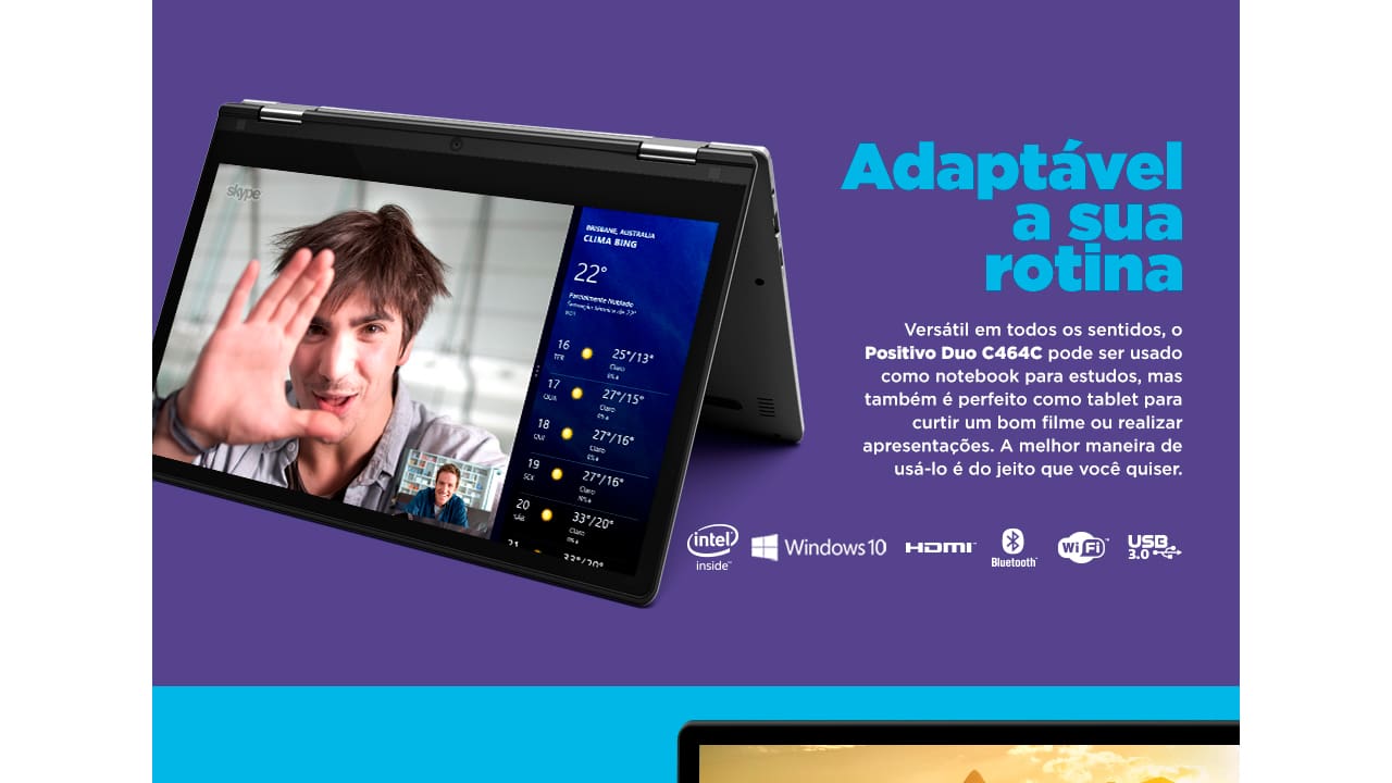 Notebook Positivo Duo C464C
