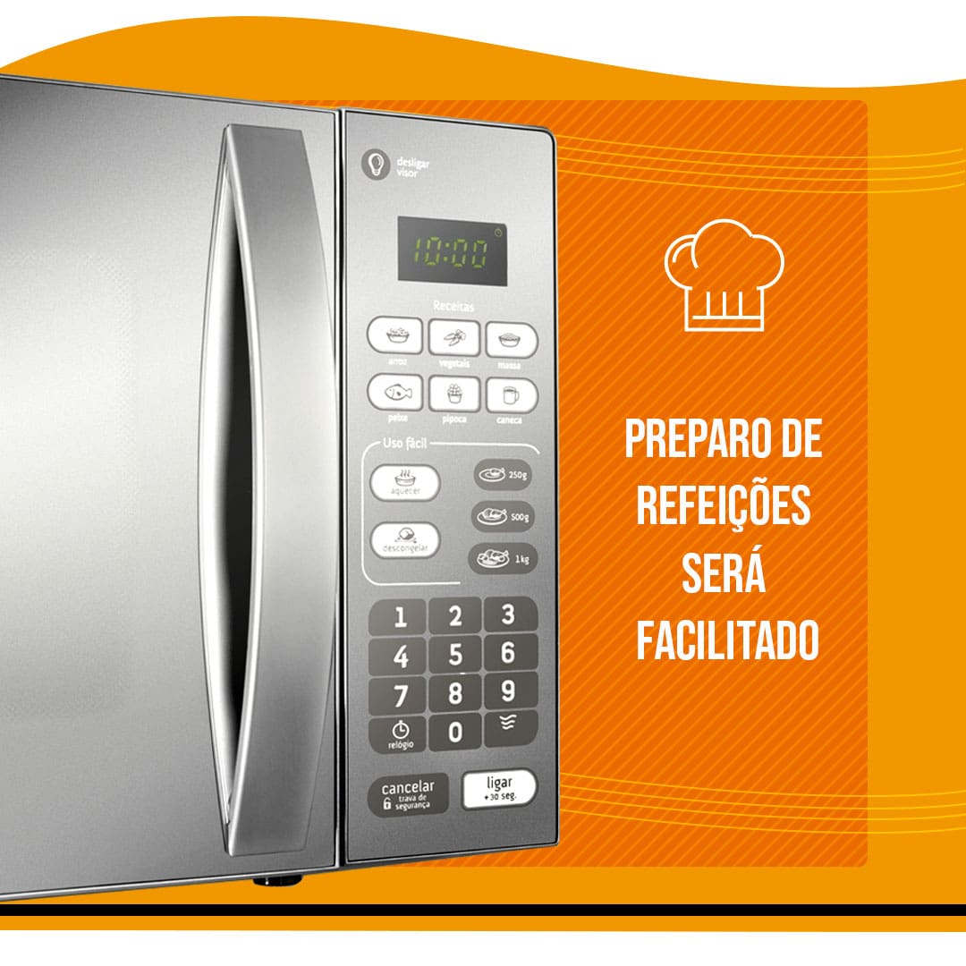 imagem destaca o painel do aparelho