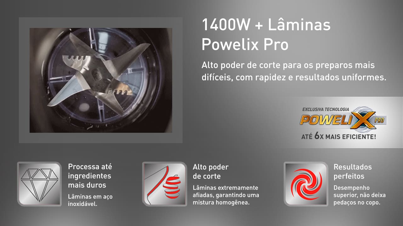 O Liquidificador Arno Power Max foi projetado para aqueles que gostam de praticidade no dia a dia! Ele é equipado com um motor de 1400W e uma jarra espaçosa de 3,1 litros, que permite preparar grandes quantidades de alimentos de forma rápida e eficaz, atendendo às necessidades de toda a família.
