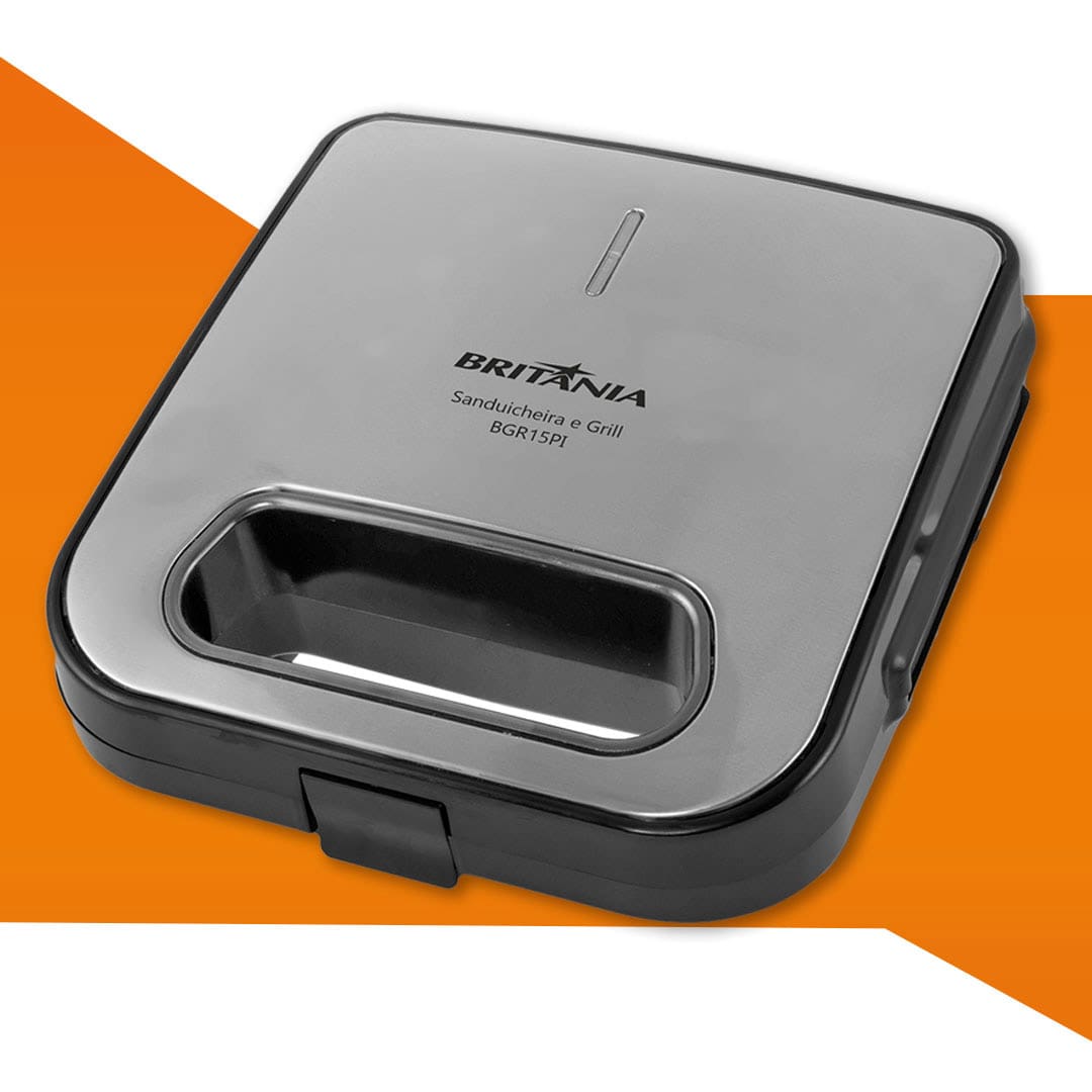 Sanduicheira Grill Britânia BGR15PI Preta Inox