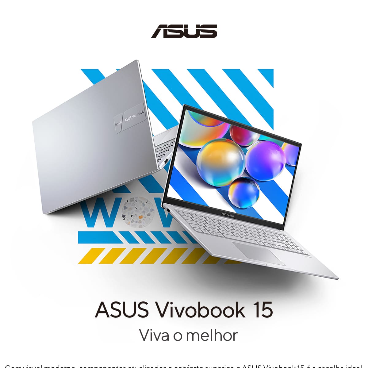 Notebook ASUS Vivobook 15 Core i5 8GB RAM 256GB SSD Tela 15,6” FHD Windows 11 – X1504VA-NJ1738W