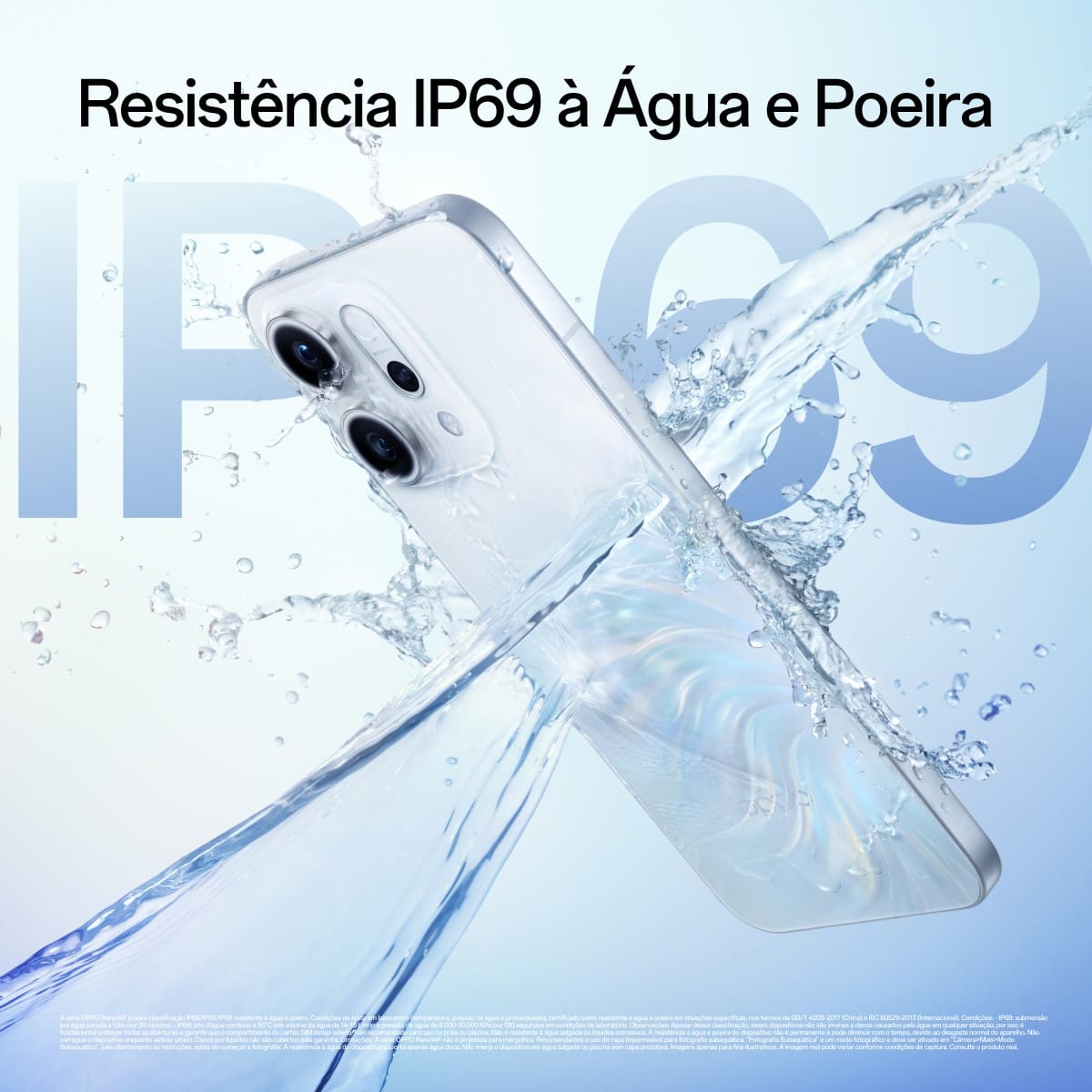Smartphone OPPO Reno 14F 5G Tela 6,57" 256GB Câmera 50MP Azul Cintilante