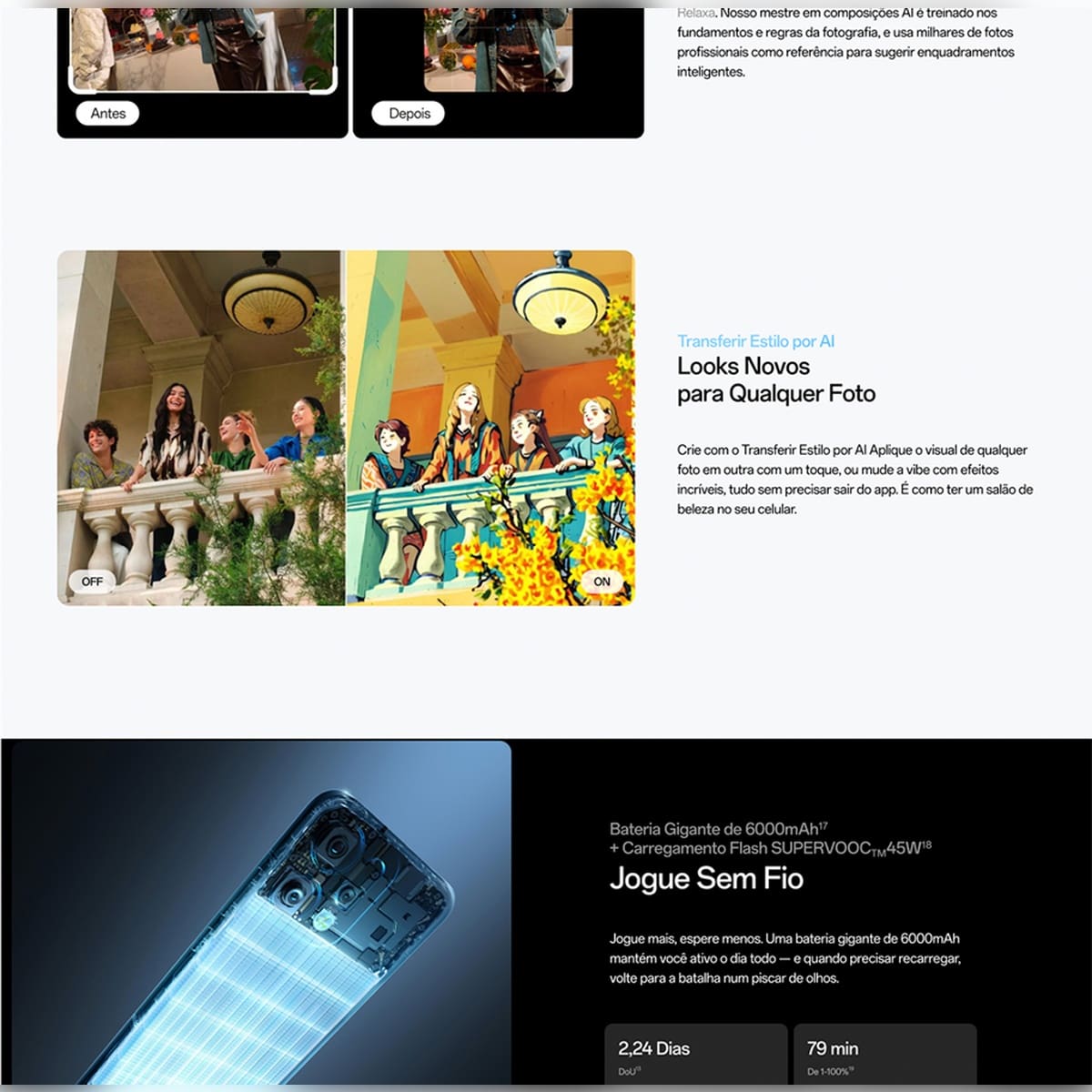  Smartphone OPPO Reno 14F 5G Tela 6,57" 256GB