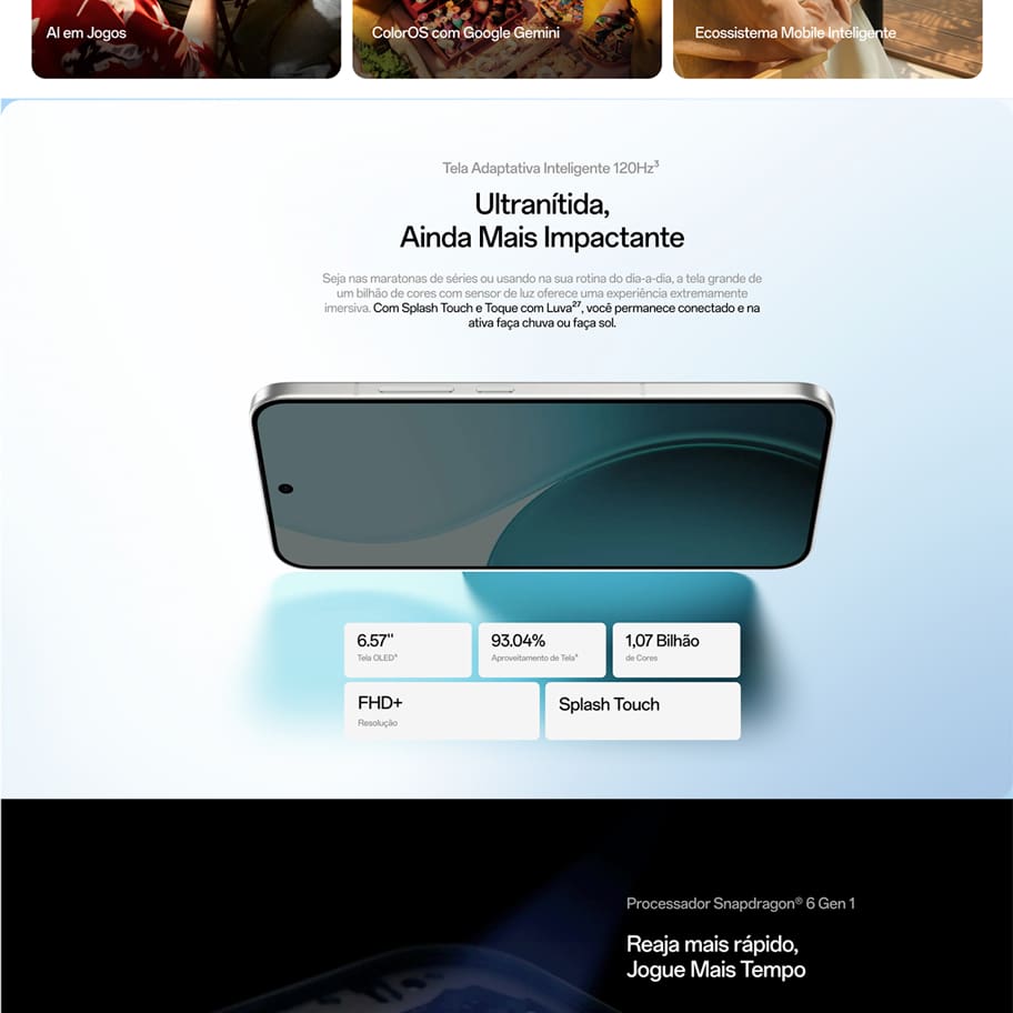  Smartphone OPPO Reno 14F 5G Tela 6,57" 256GB