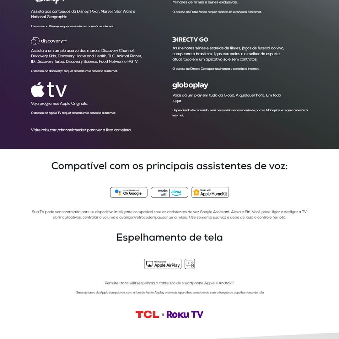 Smart TV LED 32" HD TCL Roku TV RS530